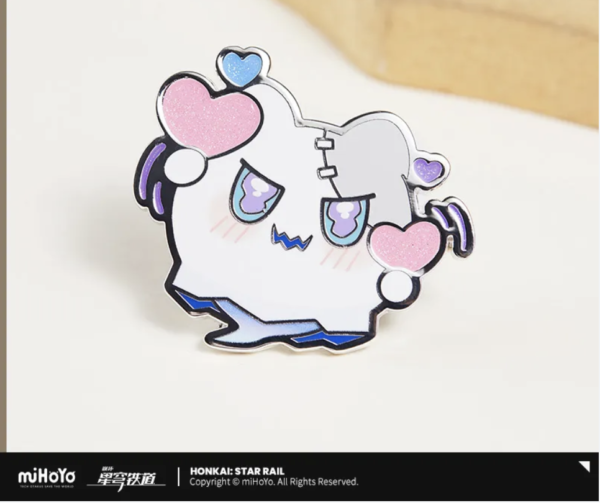 Badge en métal - Honkai: Star Rail - série Wubbaboo - Lovey Dovey 52x45mm