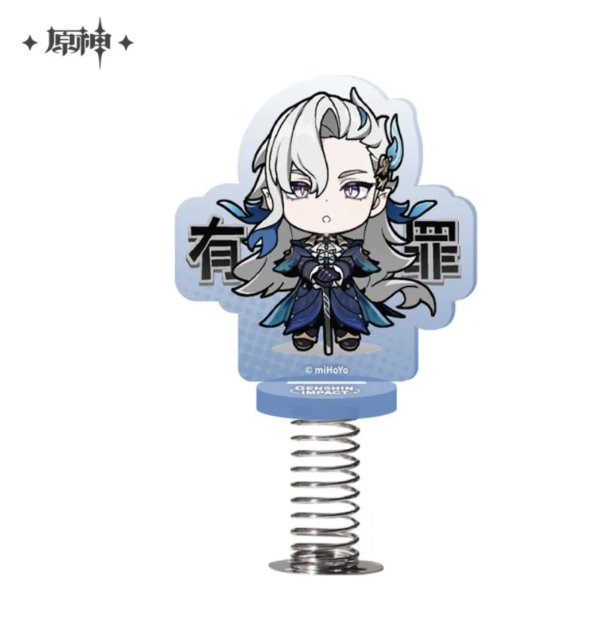 Shaking Chibi Character Acrylic stand-Genshin Impact-Court of Fontaine Chibi Emoji Series - Neuvillette 60mm