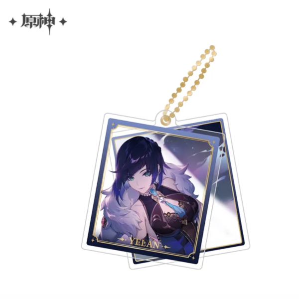 Double Pendentif en Acrylique-Genshin Impact-Série thématique porte-clés - Yelan 54x67mm