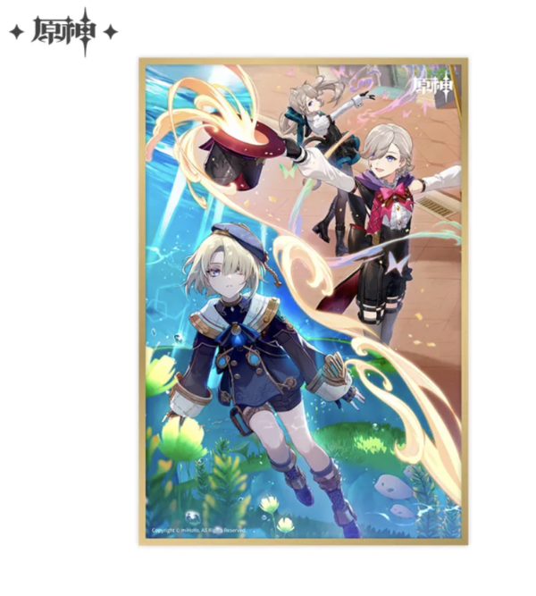 Poster Animé avec Bordure Doré -Genshin Impact-Themed Series 14.6x21.6cm