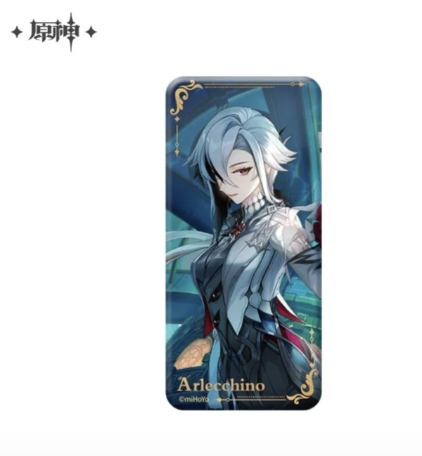 Badge rectangulaire en métal-Genshin Impact-Arlecchino 42x90mm